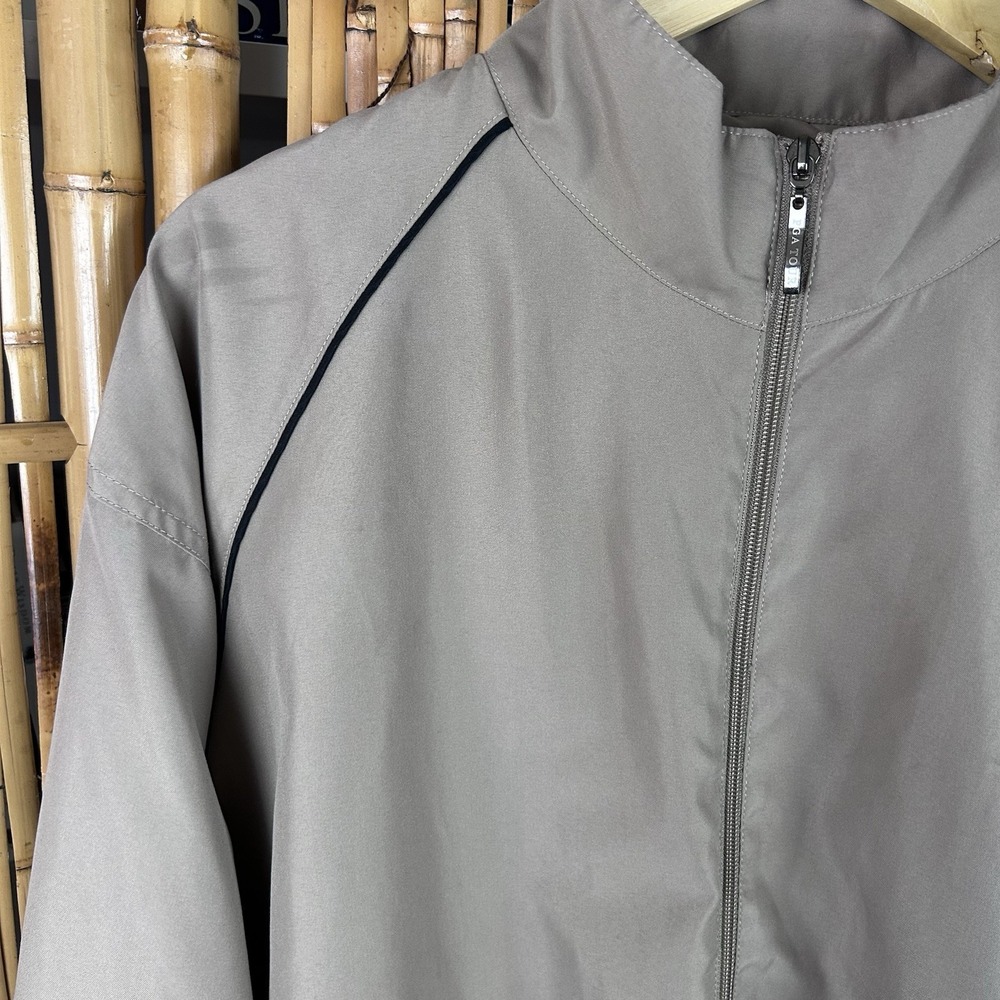 PGA Tour‎ Men's Tan Windbreaker Jacket Mock Collar Elastic Waist Cuffs Full Zip - Picture 3 of 16